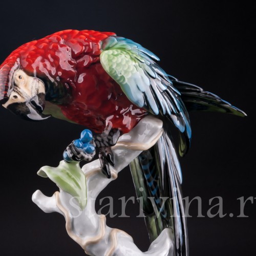 Статуэтка птицы из фарфора Попугай Ара, Rosenthal, Германия, 1970 гг.