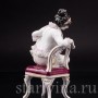 Анткварная статуэтка Обнаженная девушка на стуле, Volkstedt, Германия, до 1935 гг.