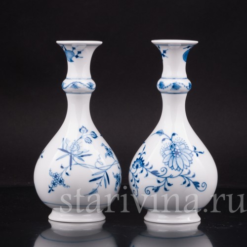 Две вазочки с узким горлом, Meissen, Германия, 1985 г.