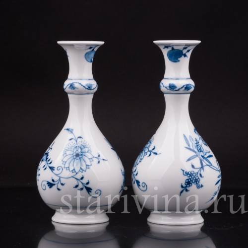 Две вазочки с узким горлом, Meissen, Германия, 1985 г.