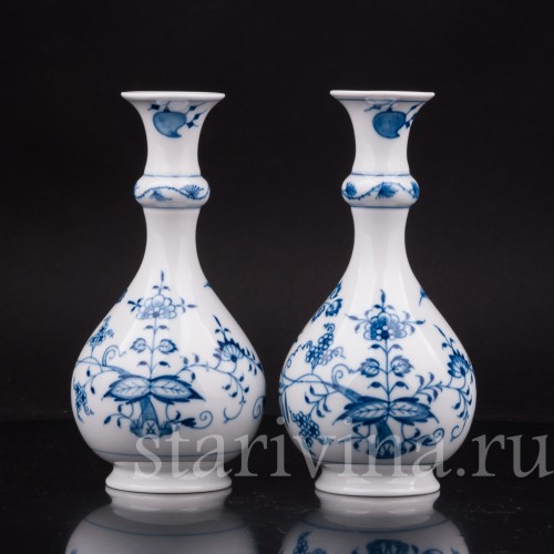 Две вазочки с узким горлом, Meissen, Германия, 1985 г.