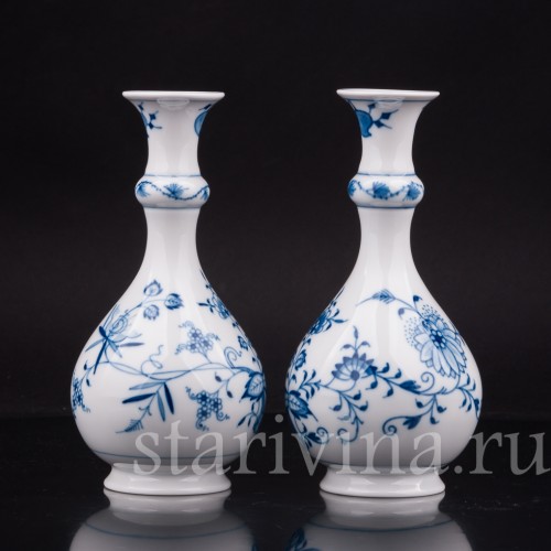 Две вазочки с узким горлом, Meissen, Германия, 1985 г.