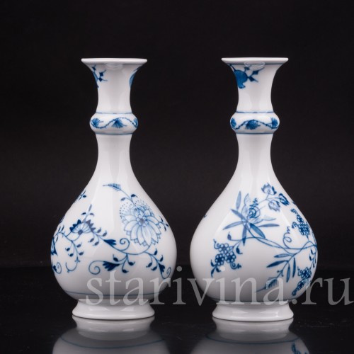Две вазочки с узким горлом, Meissen, Германия, 1985 г.