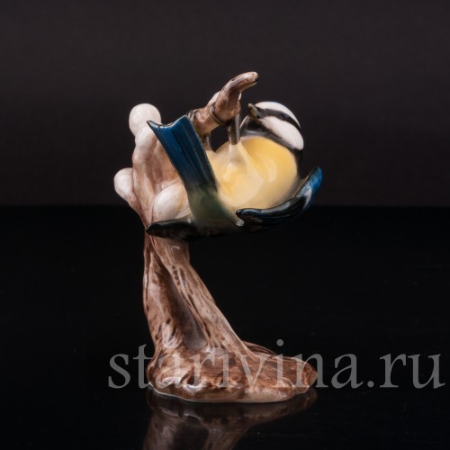 Фигурка птицы из фарфора Лазоревка на ветке, Goebel, Германия, 1962 г.