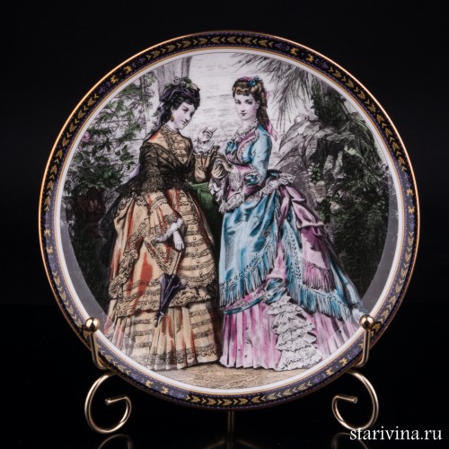 Декоративная тарелка Прогулка, Coalport, Великобритания, 1991 г.