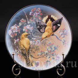 Декоративная тарелка из фарфора Иволги, Rosenthal, Германия, 1993 г.