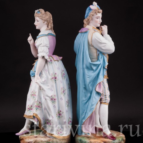Парные фарфоровые статуэтки Портрет возлюбленной, Vion Baury, Франция, 1870е гг.