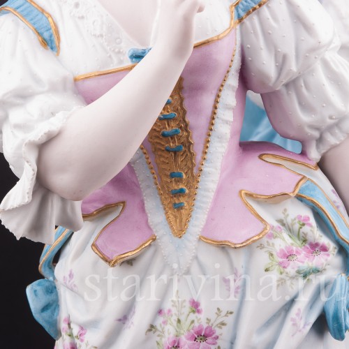 Парные фарфоровые статуэтки Портрет возлюбленной, Vion Baury, Франция, 1870е гг.