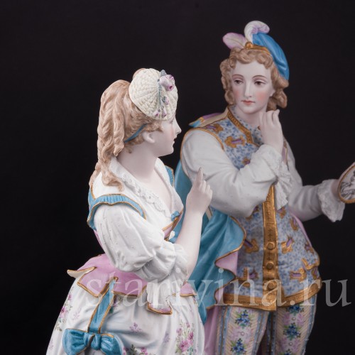 Парные фарфоровые статуэтки Портрет возлюбленной, Vion Baury, Франция, 1870е гг.