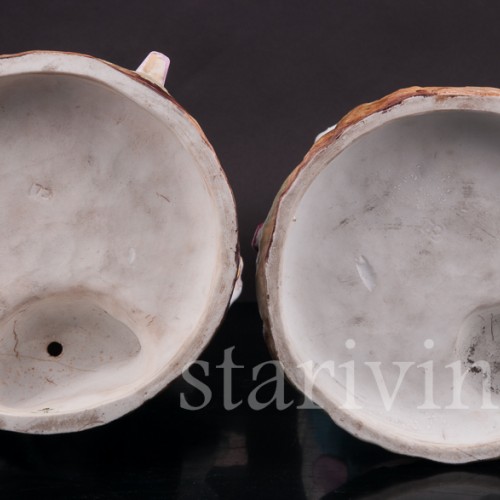 Парные фарфоровые статуэтки Портрет возлюбленной, Vion Baury, Франция, 1870е гг.