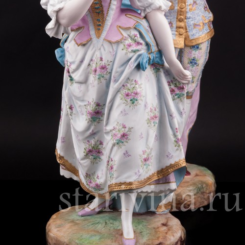 Парные фарфоровые статуэтки Портрет возлюбленной, Vion Baury, Франция, 1870е гг.