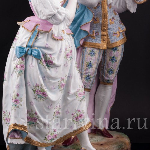 Парные фарфоровые статуэтки Портрет возлюбленной, Vion Baury, Франция, 1870е гг.