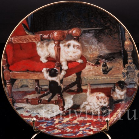 Декоративная фарфоровая тарелка Игривые малыши, W. J. George, Великобритания, 1991 г.