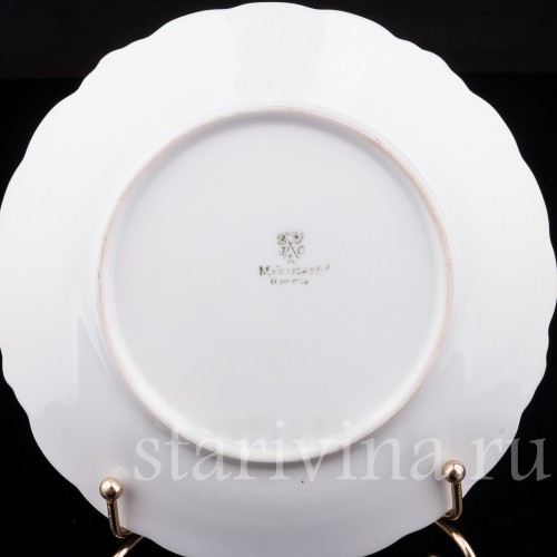 Декоративная фарфоровая тарелка Красная смородина, Marktredwitz, Jaeger & Co, Германия, 1872-1898 гг.