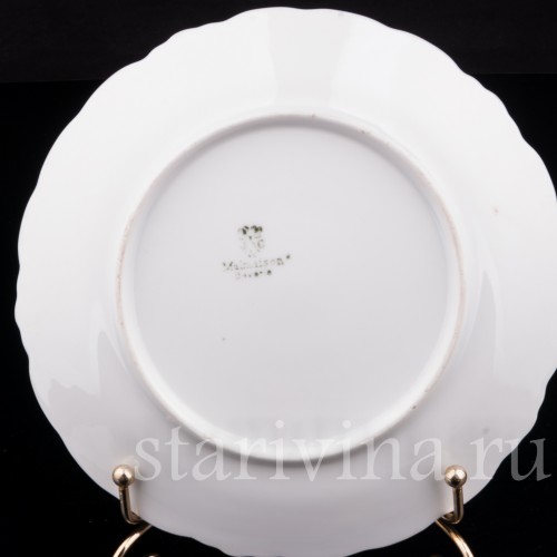 Декоративная фарфоровая тарелка Сливы, Marktredwitz, Jaeger & Co, Германия, 1872-1898 гг.