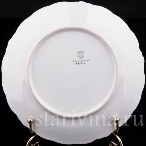 Декоративная фарфоровая тарелка Виноград, Marktredwitz, Jaeger & Co, Германия, 1872-1898 гг.