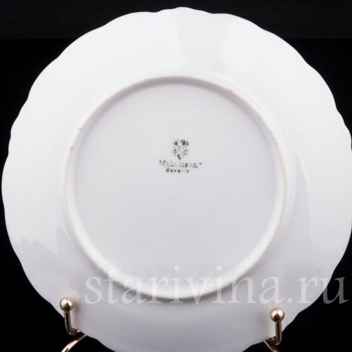 Декоративная фарфоровая тарелка Яблоки, Marktredwitz, Jaeger & Co, Германия, 1872-1898 гг.