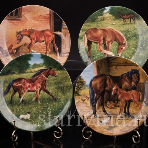 Декоративная фарфоровая тарелка Прибавление, Royal Worcester, Великобритания, 1991 г.