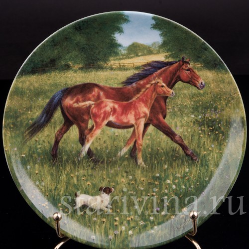 Декоративная фарфоровая тарелка Первая прогулка, Royal Worcester, Великобритания, 1991 г.