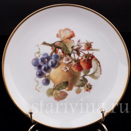 Декоративная фарфоровая тарелка Лимон, виноград и клубника, Rosenthal, Германия, 1920 гг.