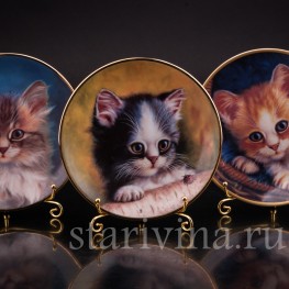 Декоративные фарфоровые тарелки Портреты котят, Schirnding, Германия, 1995 г.