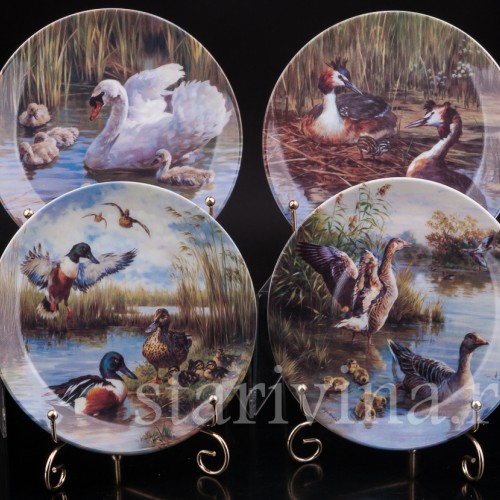 Декоративная фарфоровая тарелка Бдительные гуси, Ottlinger Porzellan, Германия, 1995 г.