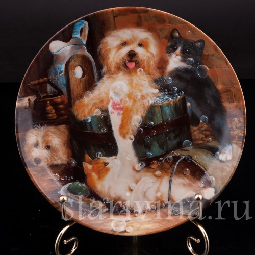 Декоративная фарфоровая тарелка Восхитительное купание, Seltmann Weiden, Германия, 1992 г.