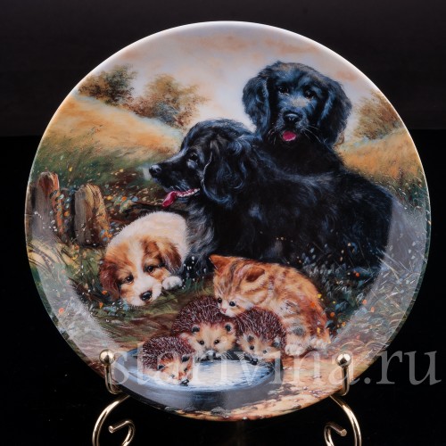 Декоративная фарфоровая тарелка Новые друзья, Seltmann Weiden, Германия, 1992 г.