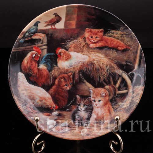 Декоративная фарфоровая тарелка Маленькие смотрители, Seltmann Weiden, Германия, 1993 г.