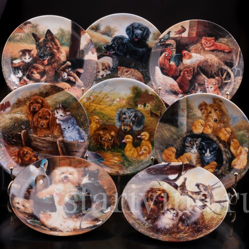 Декоративная фарфоровая тарелка Настоящий друг, Seltmann Weiden, Германия, 1992 г.