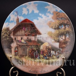 Декоративная тарелка из фарфора У кузницы, Seltmann Weiden, Германия, 1986 г.