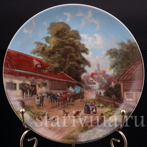 Декоративная тарелка из фарфора Крестьянская свадьба, Seltmann Weiden, Германия, 1987 г.