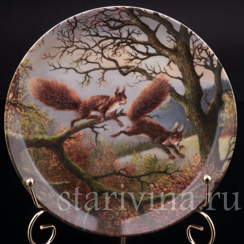 Декоративная тарелка из фарфора Держи вора! Alka Kaiser, Германия, 1990 г.