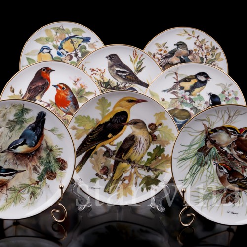 Декоративная тарелка из фарфора Малиновка, Tirschenreuth, Германия, 1986 г.