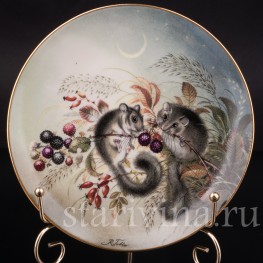 Декоративная тарелка Трапеза сони из фарфора, Lilien Porzellan, Австрия, 1990 г.