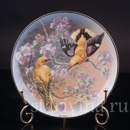 Декоративная тарелка из фарфора Иволги, Rosenthal, Германия, 1993 г.