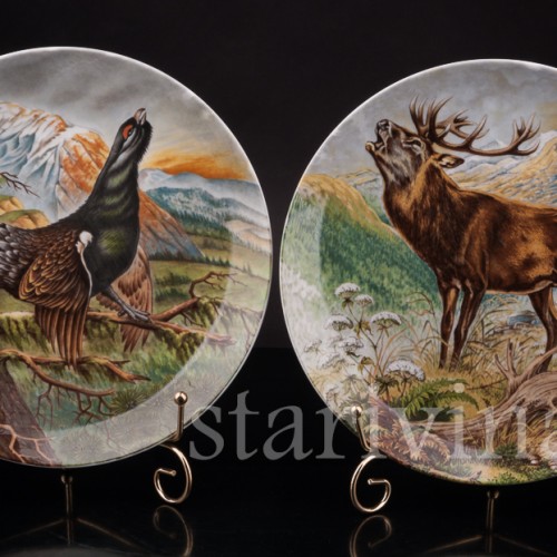 Декоративная тарелка из фарфора Глухарь, Alka Kaiser, Германия, вт. пол. 20 в.